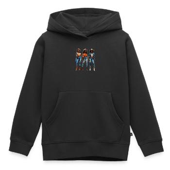 Schwarzes Mädchen Western Rodeo Juneteenth Texas - Kinder Premium Organic Hoodie - Schwarz - Vorne - AI Model Kid Male (0cm)