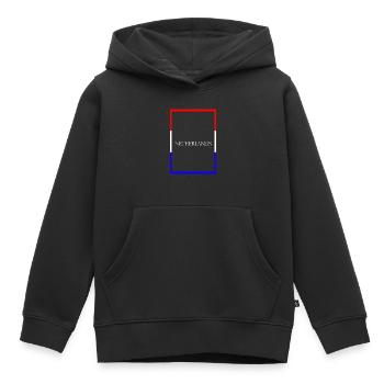 Pays-Bas - Lettrage de déclaration avec drapeau - Sweat Premium à capuche enfant bio - noir - Devant - AI Model Kid Male (0cm)