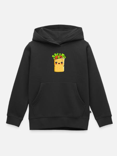 Lustiger Wrap Comic - Kinder Premium Organic Hoodie - Schwarz