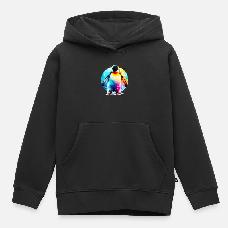 Pinguin - Kinder Premium Organic Hoodie - Schwarz