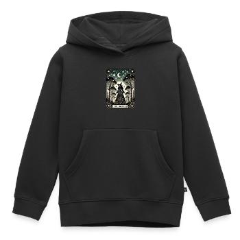 La sorcière - Sweat Premium à capuche enfant bio - noir - Devant - AI Model Kid Male (0cm)
