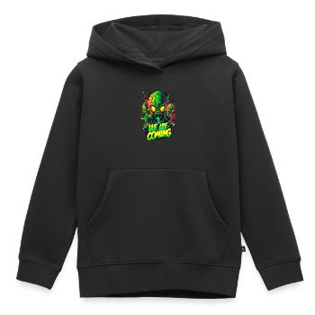 We are comming Aliens - Kinder Premium Organic Hoodie - Schwarz - Vorne - AI Model Kid Male (0cm)