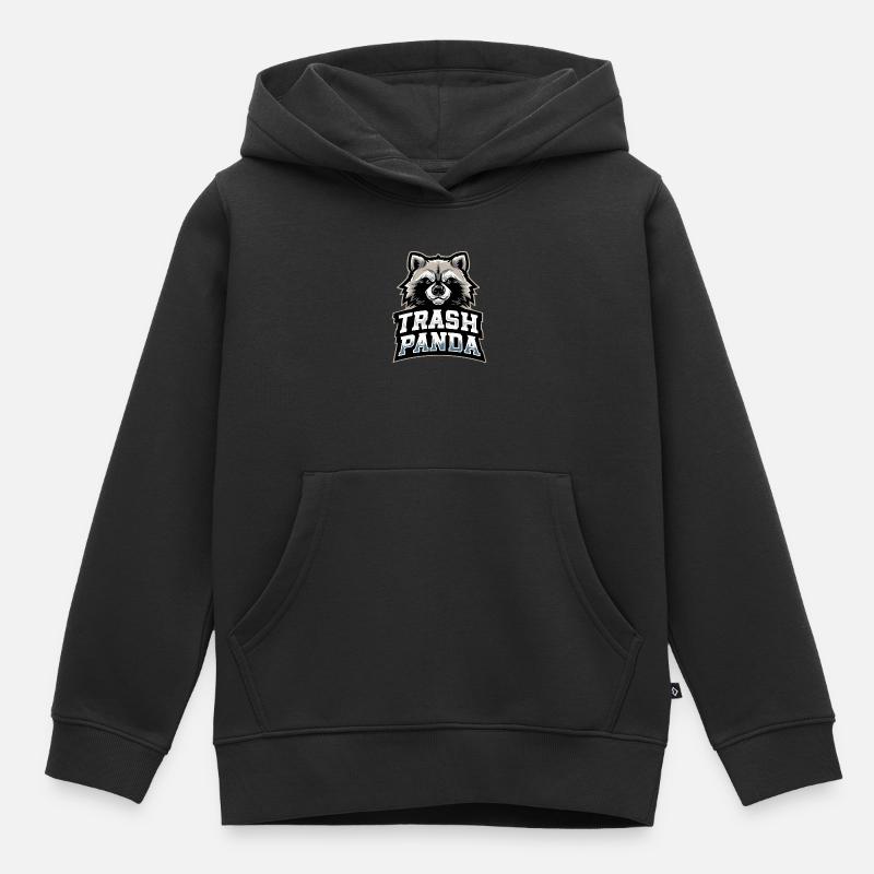 Trash Panda Waschbär Emblem - Kinder Premium Organic Hoodie - Schwarz