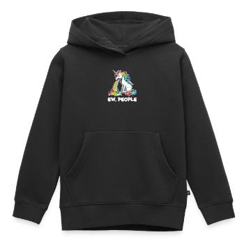 Rainbow Unicorn Spits Rainbow - Kids Premium Organic Hoodie - black - Front - AI Model Kid Male (0cm)