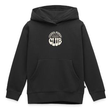 Logo du club du Lundi d’Émeraude - Sweat Premium à capuche enfant bio - noir - Devant - AI Model Kid Male (0cm)