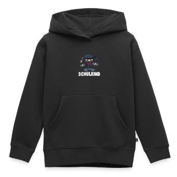 Einschulung Erstklässler Schulkind Ninja - Kinder Premium Organic Hoodie - Schwarz - Vorne - AI Model Kid Male (0cm)