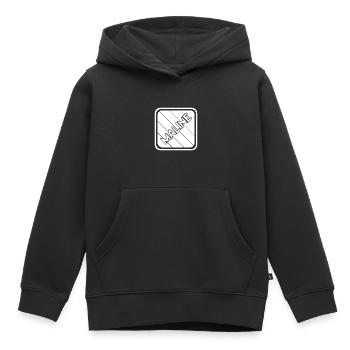 Prénom Maline - Sweat Premium à capuche enfant bio - noir - Devant - AI Model Kid Male (0cm)