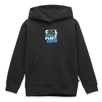 Club d’échecs Cool kids play chess - Sweat Premium à capuche enfant bio - noir - Devant - AI Model Kid Male (0cm)