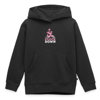 Calm The Flock Down Rosa Flamingo - Kinder Premium Organic Hoodie - Schwarz - Vorne - AI Model Kid Male (0cm)