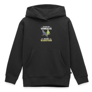 Wellensittich - Kinder Premium Organic Hoodie - Schwarz - Vorne - AI Model Kid Male (0cm)