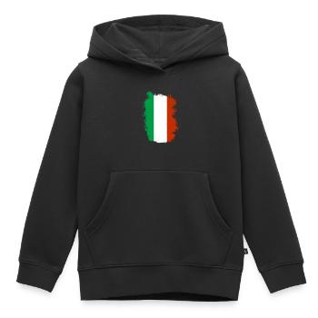 Drapeau italien vintage drapeau italien look usé - Sweat Premium à capuche enfant bio - noir - Devant - AI Model Kid Male (0cm)