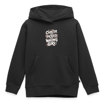 Sensibilisation au cancer Cancer Cancer du sein - Sweat Premium à capuche enfant bio - noir - Devant - AI Model Kid Male (0cm)