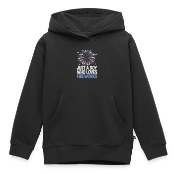 Pyrotechnie Feux d’artifice Pyrotechnie - Sweat Premium à capuche enfant bio - noir - Devant - AI Model Kid Male (0cm)
