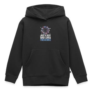 Pyrotechnie Feux d’artifice Pyrotechnie - Sweat Premium à capuche enfant bio - noir - Devant - AI Model Kid Male (0cm)