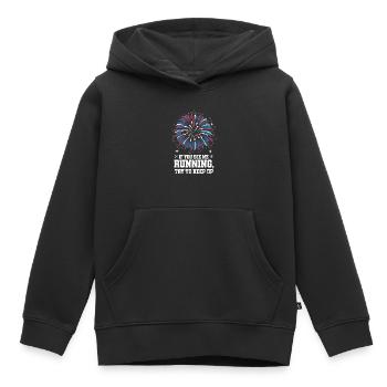 Pyrotechnie Feux d’artifice Pyrotechnie - Sweat Premium à capuche enfant bio - noir - Devant - AI Model Kid Male (0cm)
