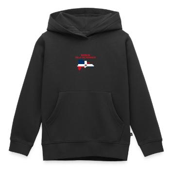 République dominicaine - Sweat Premium à capuche enfant bio - noir - Devant - AI Model Kid Male (0cm)