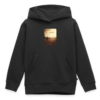 Croire - Sweat Premium à capuche enfant bio - noir - Devant - AI Model Kid Male (0cm)