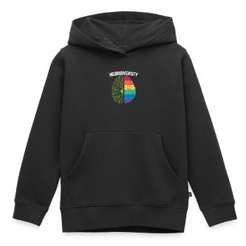 Neurodiversität Regenbogen Autismus Bewusstsein ASD ADHS - Kinder Premium Organic Hoodie - Schwarz - Vorne - AI Model Kid Male (0cm)
