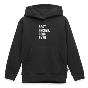 Tir à l’arc Flèche Tir à l’arc Tir à l’arc - Sweat Premium à capuche enfant bio - noir - Devant - AI Model Kid Male (0cm)