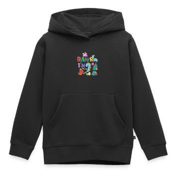 Rawr Je suis 7 | | de dinosaures Rawr 7ème anniversaire - Sweat Premium à capuche enfant bio - noir - Devant - AI Model Kid Male (0cm)
