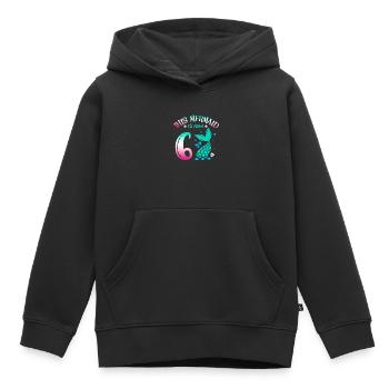 Cette sirène a maintenant 6 ans, conte de fées 6. - Sweat Premium à capuche enfant bio - noir - Devant - AI Model Kid Male (0cm)