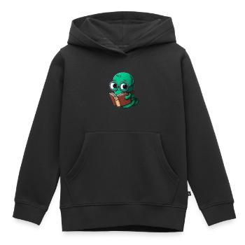 Bibliophile Bookworm Bookworm - Kids Premium Organic Hoodie - black - Front - AI Model Kid Male (0cm)