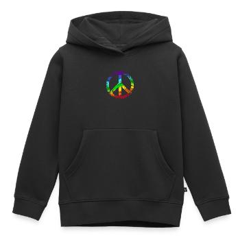 Pacifique Reggae signe de paix - Sweat Premium à capuche enfant bio - noir - Devant - AI Model Kid Male (0cm)