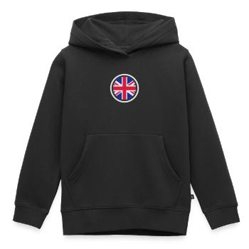 Great Britain (Union Jack) Emblem - Kinder Premium Organic Hoodie - Schwarz - Vorne - AI Model Kid Male (0cm)