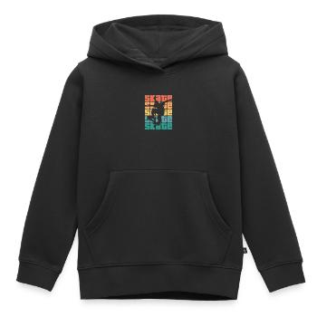 Skate Retro - Skater - Skateboard - Skateboarder - Sweat Premium à capuche enfant bio - noir - Devant - AI Model Kid Male (0cm)
