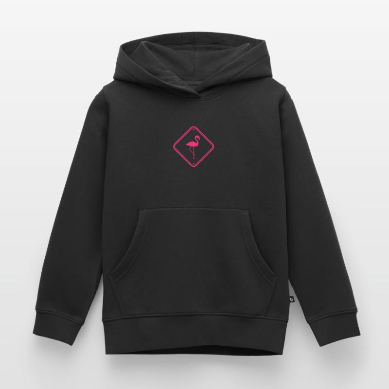 warning note caution caution shield danger fla Kids Premium Organic Hoodie