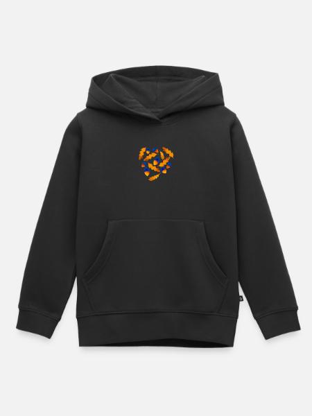 Herbst Muster Eicheln Geschenk - Kinder Premium Organic Hoodie - Schwarz