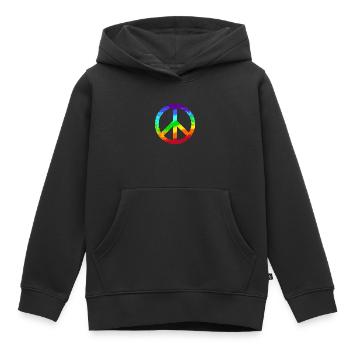 Signe de paix Arc-en-ciel Rainbow Paix Graffiti - Sweat Premium à capuche enfant bio - noir - Devant - AI Model Kid Male (0cm)