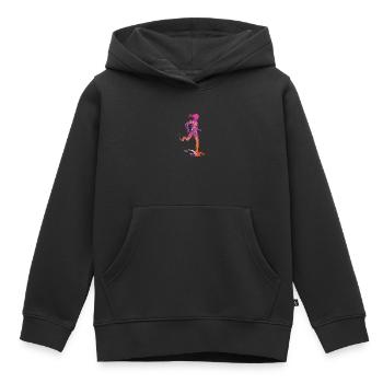 cross-country féminin de - Sweat Premium à capuche enfant bio - noir - Devant - AI Model Kid Male (0cm)