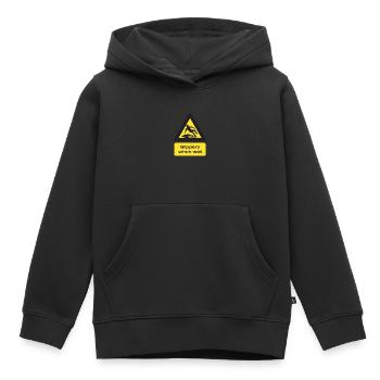 Lorsque glissante humide - Sweat Premium à capuche enfant bio - noir - Devant - AI Model Kid Male (0cm)