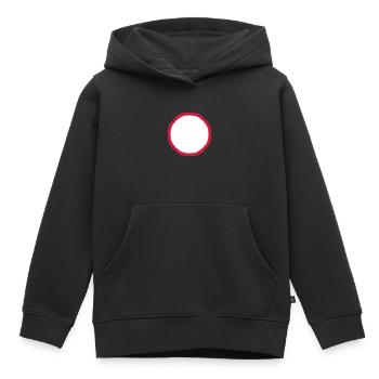 cercle rouge cercle contour contour contour contour - Sweat Premium à capuche enfant bio - noir - Devant - AI Model Kid Male (0cm)