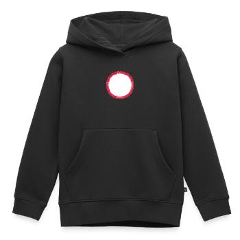 fissures rond cercle anneau rond bande ligne poutres u - Sweat Premium à capuche enfant bio - noir - Devant - AI Model Kid Male (0cm)