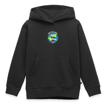 sauver la planète et le café - Sweat Premium à capuche enfant bio - noir - Devant - AI Model Kid Male (0cm)