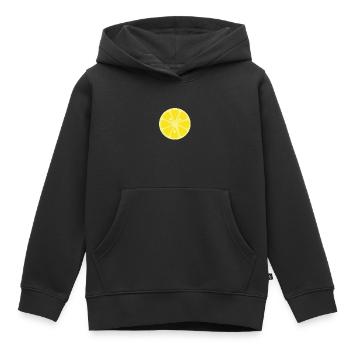 citron - Sweat Premium à capuche enfant bio - noir - Devant - AI Model Kid Male (0cm)