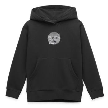 Cerf et biche - Sweat Premium à capuche enfant bio - noir - Devant - AI Model Kid Male (0cm)