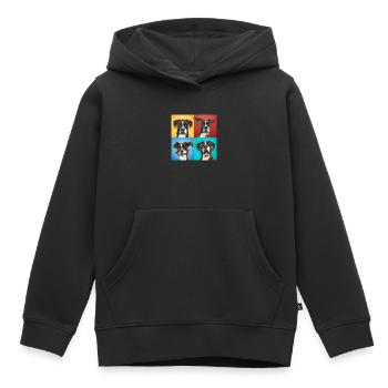Boxer Collage popart klassik - Kinder Premium Organic Hoodie - Schwarz - Vorne - AI Model Kid Male (0cm)