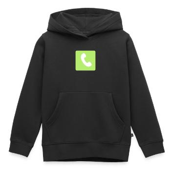 Appel repondre - Sweat Premium à capuche enfant bio - noir - Devant - AI Model Kid Male (0cm)