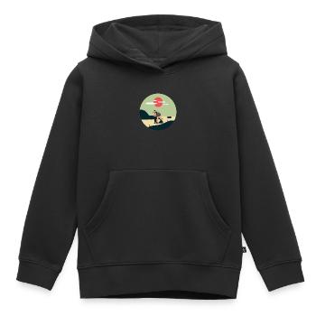 Wanderpaar in der Landschaft - Kinder Premium Organic Hoodie - Schwarz - Vorne - AI Model Kid Male (0cm)