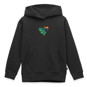 Rainbow Dinosaur T-Rex Pride - Kids Premium Organic Hoodie - black - Front - AI Model Kid Male (0cm)