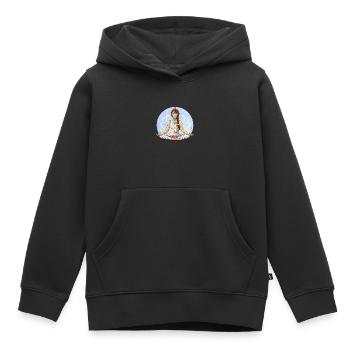Zen und Zebra Illustration der Chakra Meditation - Kinder Premium Organic Hoodie - Schwarz - Vorne - AI Model Kid Male (0cm)