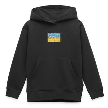 Ukraine - Sweat Premium à capuche enfant bio - noir - Devant - AI Model Kid Male (0cm)