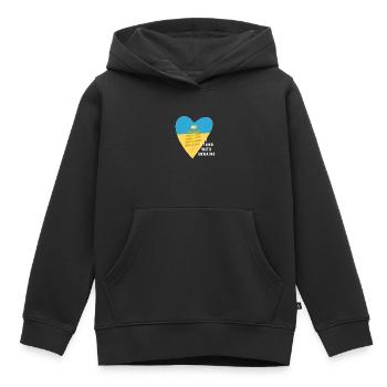 Ukraine - Kinder Premium Organic Hoodie - Schwarz - Vorne - AI Model Kid Male (0cm)
