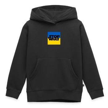 Ukraine - Kinder Premium Organic Hoodie - Schwarz - Vorne - AI Model Kid Male (0cm)