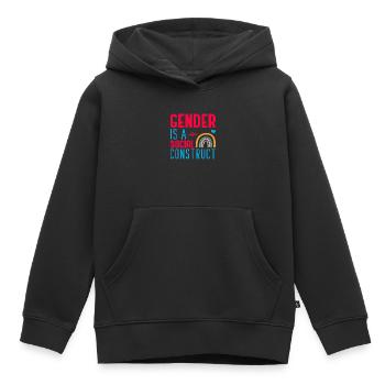 Gender is a Social Construct - Kinder Premium Organic Hoodie - Schwarz - Vorne - AI Model Kid Male (0cm)