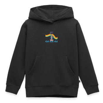 rainbow surfboard - Kids Premium Organic Hoodie - black - Front - AI Model Kid Male (0cm)