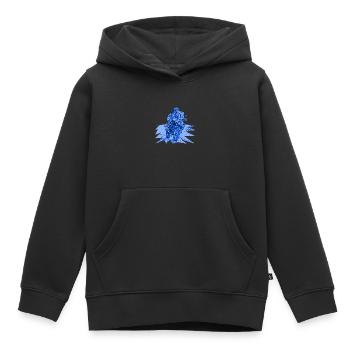 Courbe Adventure Bike bleu - Sweat Premium à capuche enfant bio - noir - Devant - AI Model Kid Male (0cm)